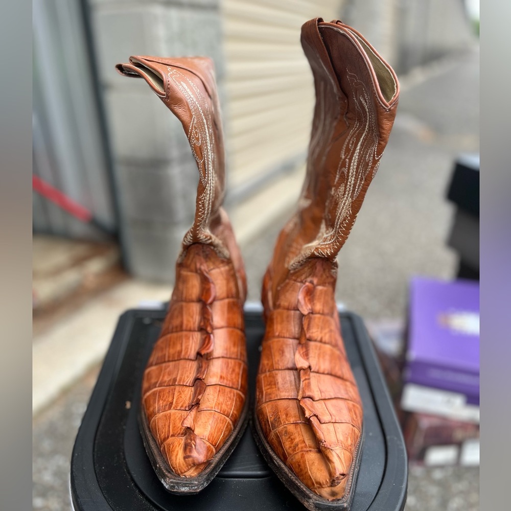 Mens Crocodile Cowboy Boots Worn